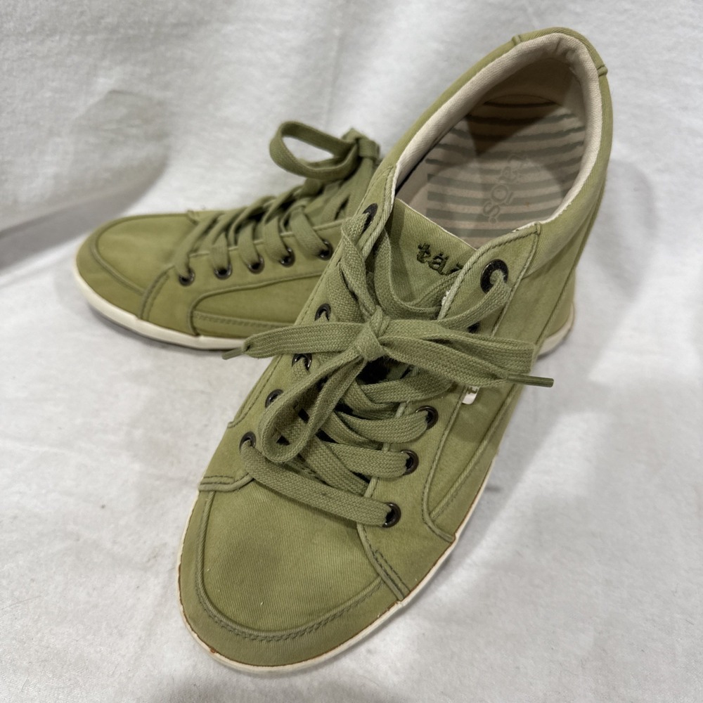 Taos Star Sneakers Shoes Womens Sz  9.5Green Canvas Casual Comfort Arch Support